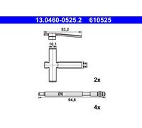 ATE 13.0460-0525.2 Kit accessori, Pastiglia freno per TESLA