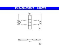 ATE 13.0460-0529.2 Kit accessori, pastiglia freno