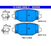 Set di pastiglie freno ATE 13.0460-2606.2, posteriore