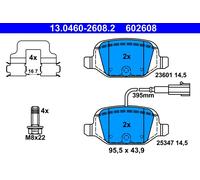 ATE 13.0460-2608.2 Kit pastiglie freno, Freno a disco per ABARTH,FIAT