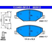 ATE 13.0460-2612.2 Kit pastiglie freno, Freno a disco per SKODA