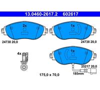 ATE 13.0460-2617.2 Kit pastiglie freno, Freno a disco per AUDI,CUPRA,SEAT,SKODA,