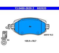 ATE 13.0460-2620.2 Kit pastiglie freno, Freno a disco per RENAULT