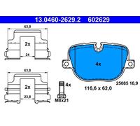 ATE 13.0460-2629.2 Kit pastiglie freno, Freno a disco per LAND ROVER