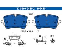 ATE 13.0460-2650.2 Kit pastiglie freno, Freno a disco per AUDI,VW