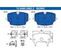 ATE 13.0460-2663.2 Kit pastiglie freno, Freno a disco per BMW,MINI