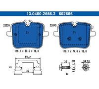 ATE 13.0460-2666.2 Kit pastiglie freno, Freno a disco per BMW