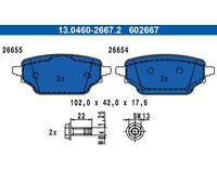 ATE 13.0460-2667.2 Kit pastiglie freno, Freno a disco per RENAULT