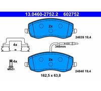 ATE 13.0460-2752.2 Kit pastiglie freno, Freno a disco per CITROËN,FIAT,LANCIA,PE