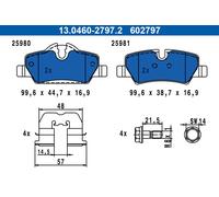 ATE 13.0460-2797.2 Kit pastiglie freno a disco MINI