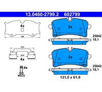 ATE 13.0460-2799.2 Kit pastiglie freno, Freno a disco per PORSCHE