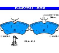 ATE 13.0460-2832.2 Kit pastiglie freno, Freno a disco per RENAULT