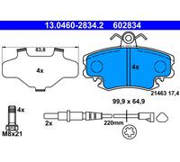 ATE 13.0460-2834.2 Set Pastiglia Freno, Freno a Disco per Dacia, Renault
