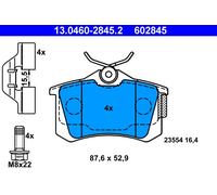 ATE 13.0460-2845.2 Kit pastiglie freno, Freno a disco per RENAULT