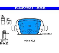 ATE 13.0460-2858.2 Kit pastiglie freno, Freno a disco per OPEL,VAUXHALL