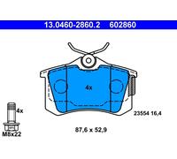 ATE 13.0460-2860.2 Kit pastiglie freno, Freno a disco per AUDI,VW