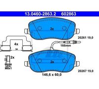 ATE Set pastiglie freno 13.0460-2863.2 anteriore per freno a disco