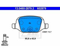 ATE 13.0460-2879.2 - Kit pastiglie freno asse posteriore 602879