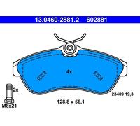 ATE 13.0460-2881.2 Kit pastiglie freno, Freno a disco per CITROËN