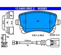 ATE 13.0460-2882.2 Set Pastiglia Freno, Freno a Disco per VW