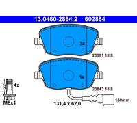 ATE 13.0460-2884.2 Kit pastiglie freno, Freno a disco per SEAT,SKODA,VW