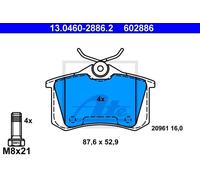 ATE 13.0460-2886.2 - Kit pastiglie freno asse posteriore 602886