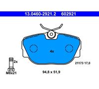 ATE 13.0460-2921.2 Kit pastiglie freno, Freno a disco per BMW
