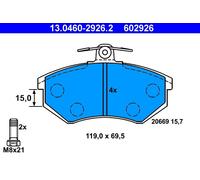 ATE 13.0460-2926.2 Kit pastiglie freno, Freno a disco per AUDI