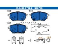 ATE Kit pastiglie freni 13.0460-3702.2 per Toyota Yaris Cross 1.5 2020-