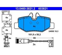 ATE 13.0460-3821.2 Kit pastiglie freno, Freno a disco per MERCEDES-BENZ