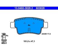 ATE 13.0460-3828.2 Kit pastiglie freno, Freno a disco per ABARTH,FIAT