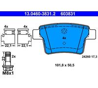 KIT PASTIGLIE FRENO POST ATE JAGUAR X-TYPE 2.2 D 107KW 07>09 13046038312