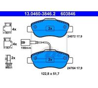ATE 13.0460-3846.2 - Kit pastiglie freno asse anteriore 603846