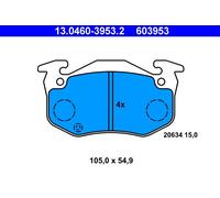 ATE 13.0460-3953.2 Kit pastiglie freno, Freno a disco per RENAULT