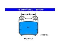 ATE 13.0460-4040.2 Pastiglie Freni Posteriori per Opel Chris Un Saab 9-3