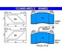 ATE 13.0460-4803.2 Kit pastiglie freno, Freno a disco per ALFA ROMEO