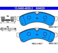 ATE 13.0460-4829.2 Kit pastiglie freno, Freno a disco per IVECO