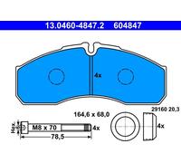 ATE 13.0460-4847.2 Kit pastiglie freno, Freno a disco per IVECO,RENAULT,RENAULT