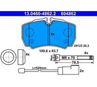 604862 Kit pastiglie pattini freno Ate Posteriore per FORD TRANSIT