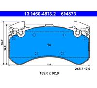 ATE 13.0460-4873.2 Kit pastiglie freno, Freno a disco per AUDI