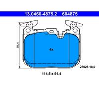 ATE 13.0460-4875.2 Kit pastiglie freno, Freno a disco per BMW