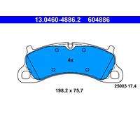 ATE 13.0460-4886.2 Kit pastiglie freno, Freno a disco per PORSCHE