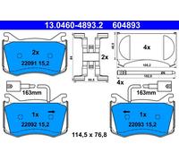 Set di pastiglie freno, freno a disco ATE 13.0460-4893.2