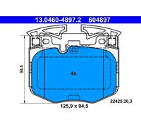 Set di pastiglie freno ATE 13.0460-4897.2, anteriore