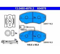 ATE 13.0460-4978.2 - Kit pastiglie freno asse anteriore 604978