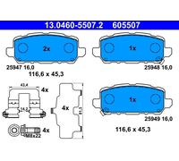 ATE 13.0460-5507.2 Kit pastiglie freno a disco HONDA