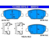 Set di pastiglie freno ATE 13.0460-5512.2, anteriore