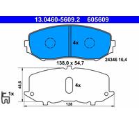 ATE 13.0460-5609.2 Kit pastiglie freno, Freno a disco per SUZUKI