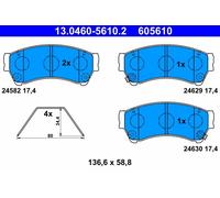 ATE 13.0460-5610.2 Kit pastiglie freno, Freno a disco per MAZDA