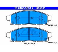 ATE pastiglie freno 13.0460-5631.2 155,4x50,9 spessore 16 mm con avvisatore acustico